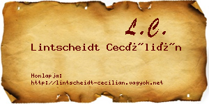 Lintscheidt Cecílián névjegykártya